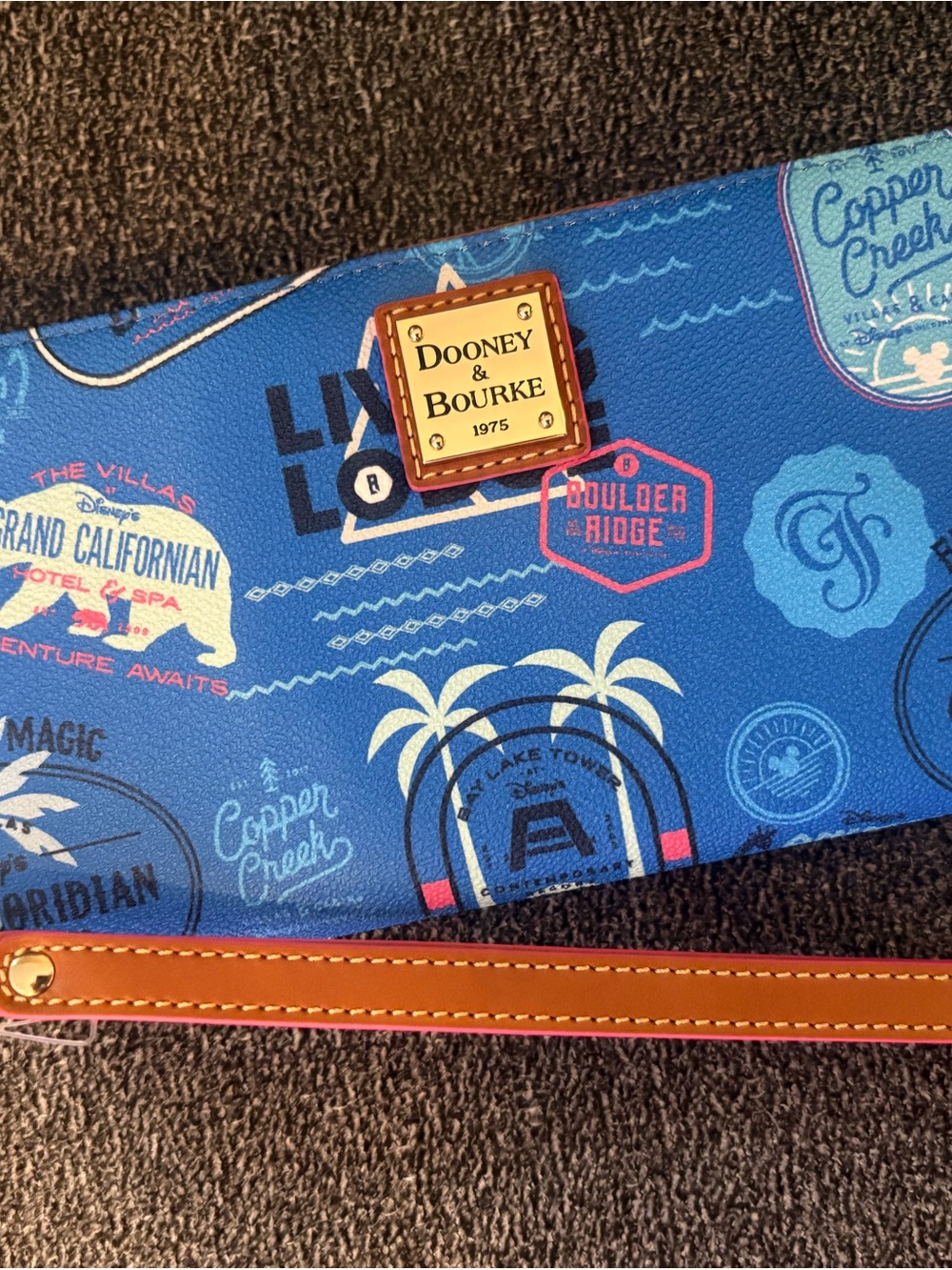 Dooney & Bourke Pink and Blue Disney Print wallet